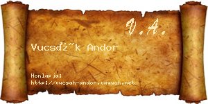 Vucsák Andor névjegykártya